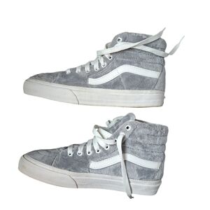 VANS Off Wall plush sherpa hi top SK8 sneakers leather trim unisex M 6/ W 7.5